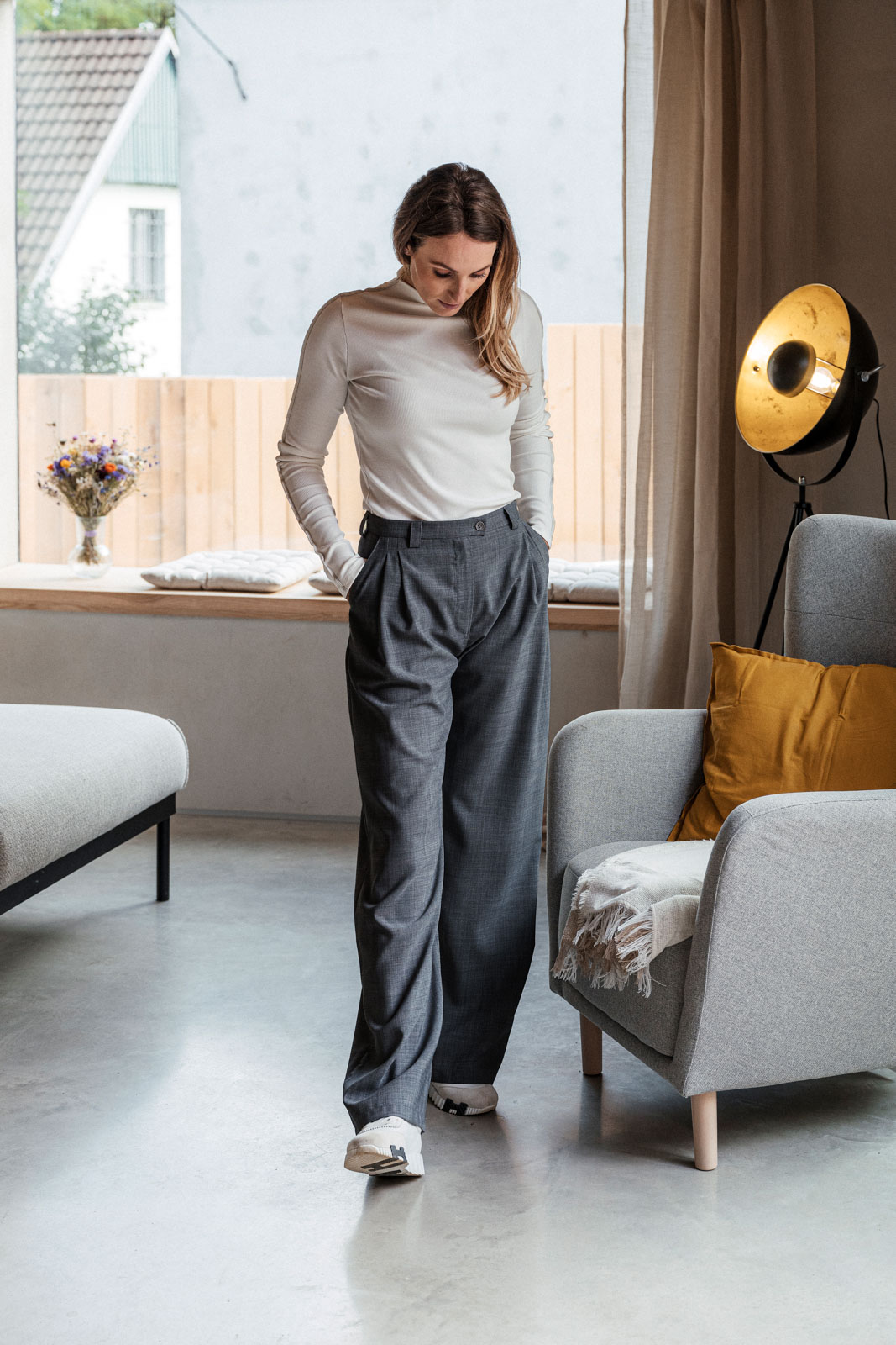 Kalhoty a ortky Bela wool anthracite