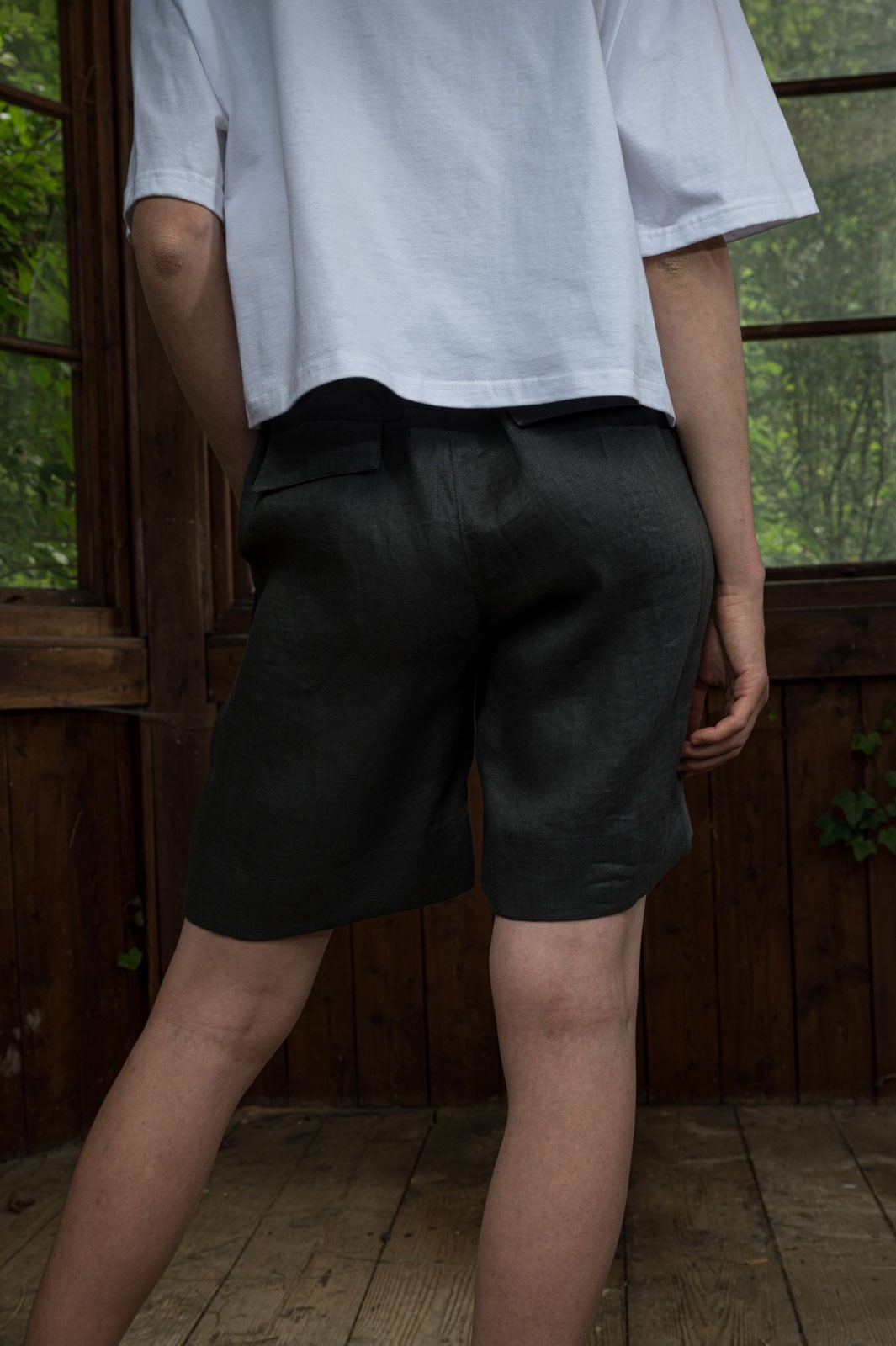 pants & shorts Mila anthracite linen