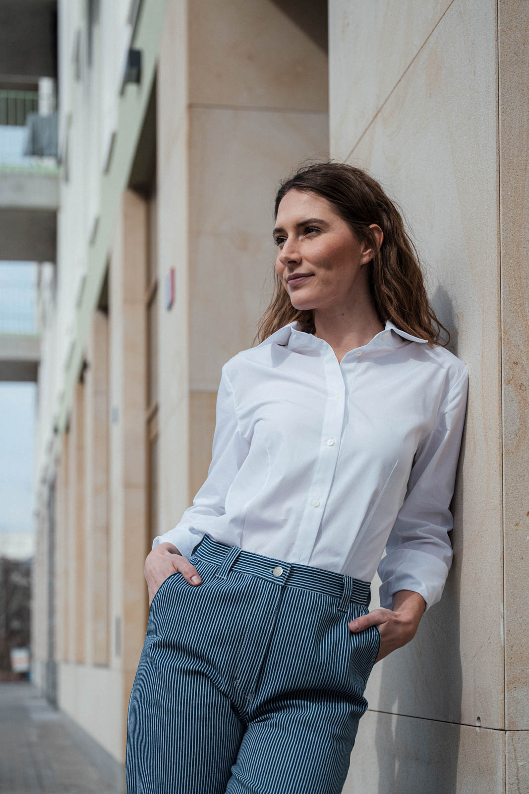 Kalhoty a ortky Lima navy stripe