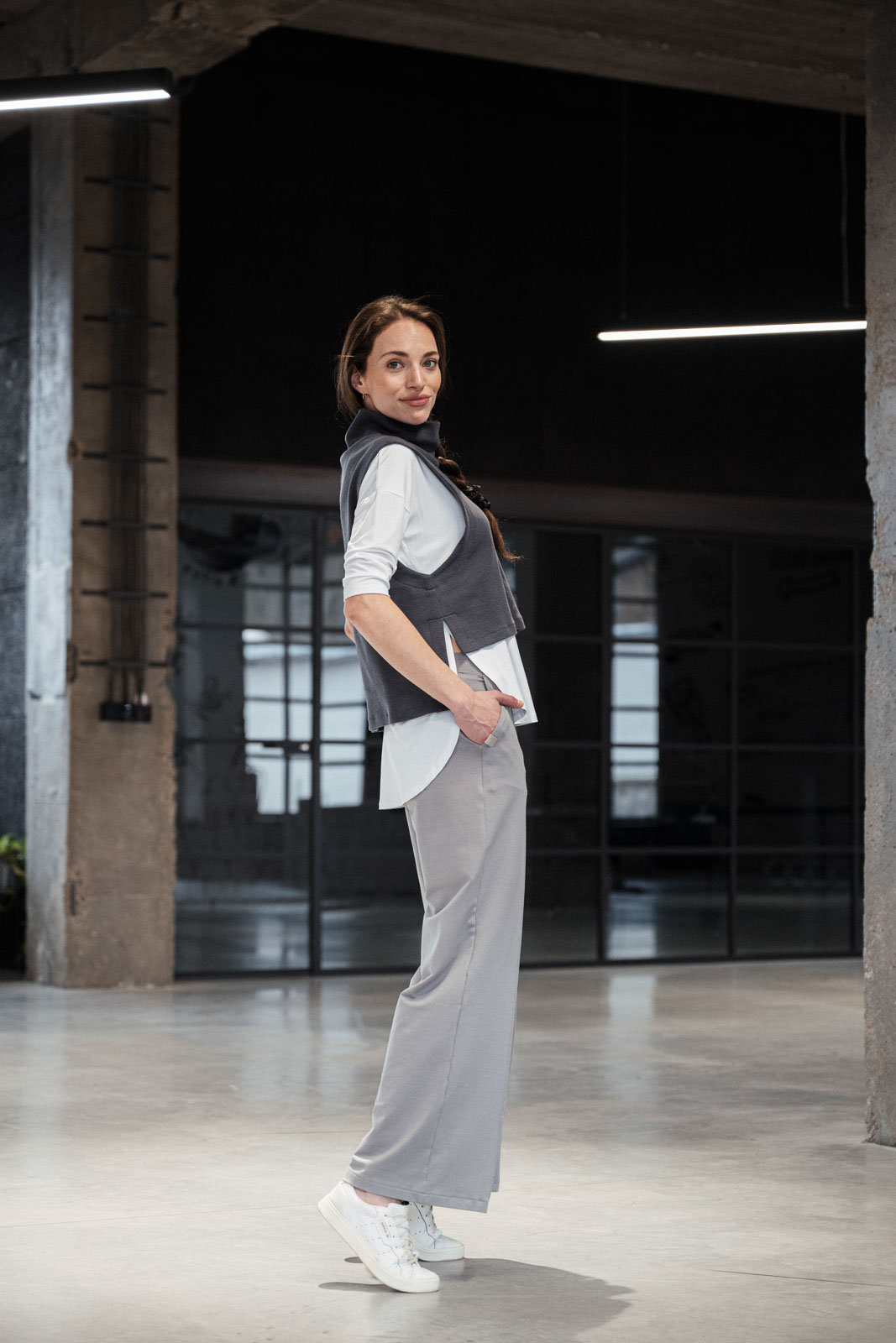 Kalhoty a ortky Lungo silver