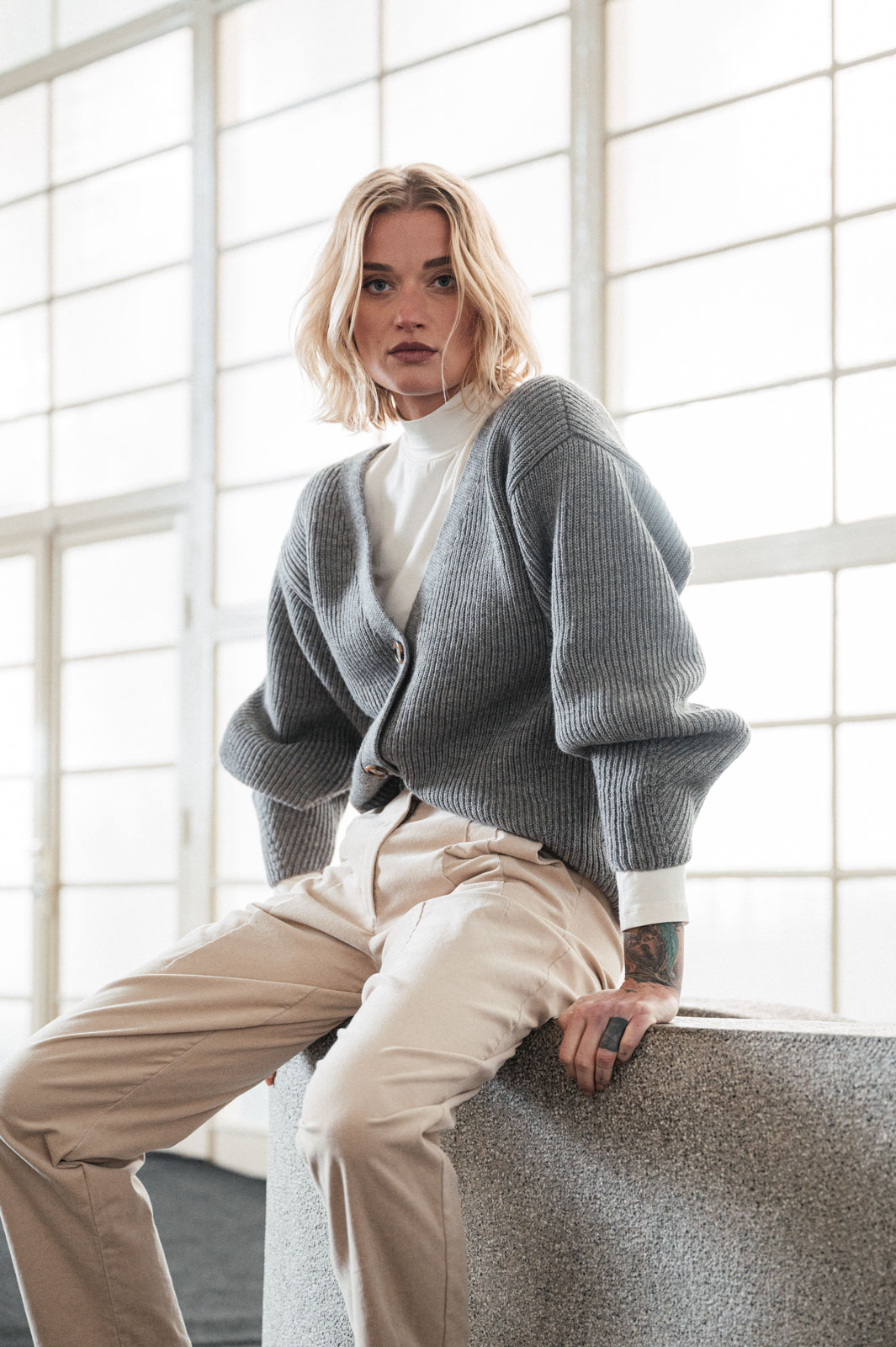 sweaters merino Courtney 100% boiled lambswool grey