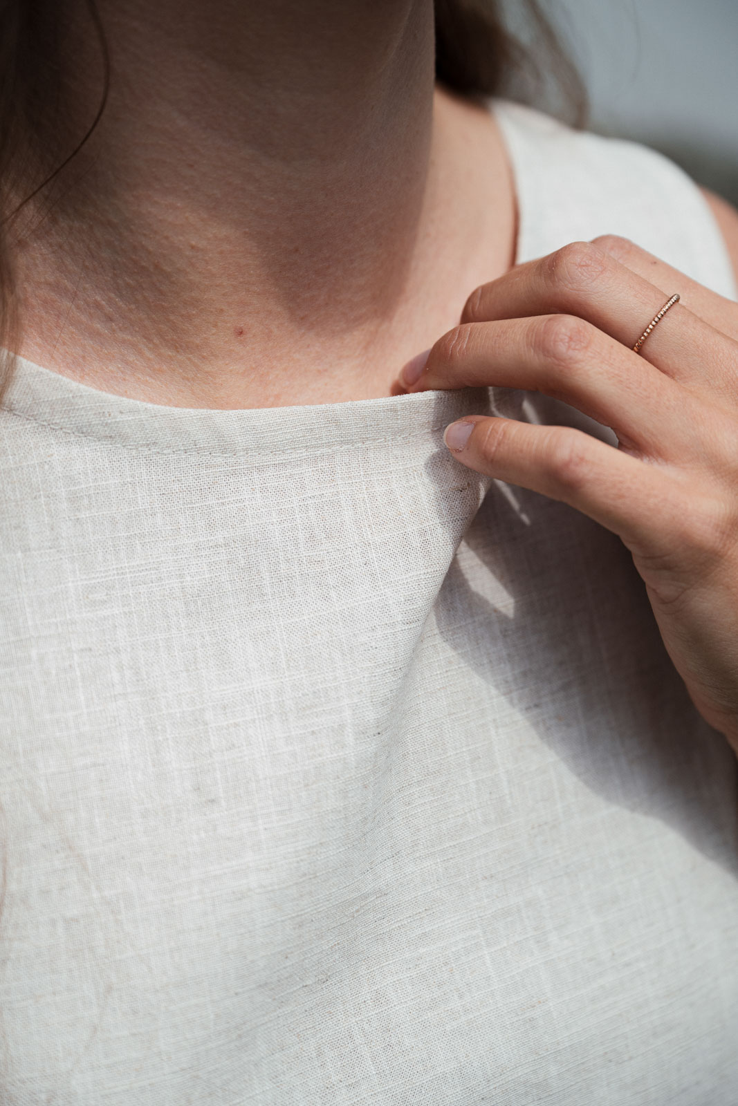 Tops Flora Len natural linen