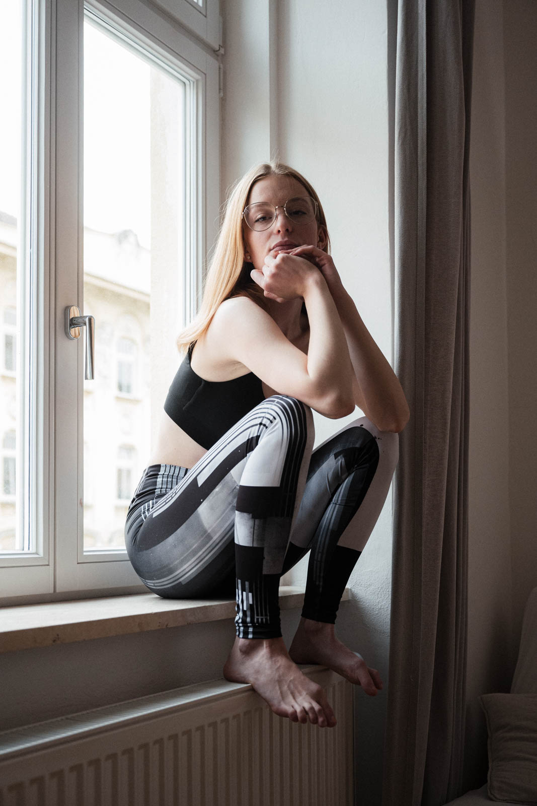 functional leggings Kafka Black & white