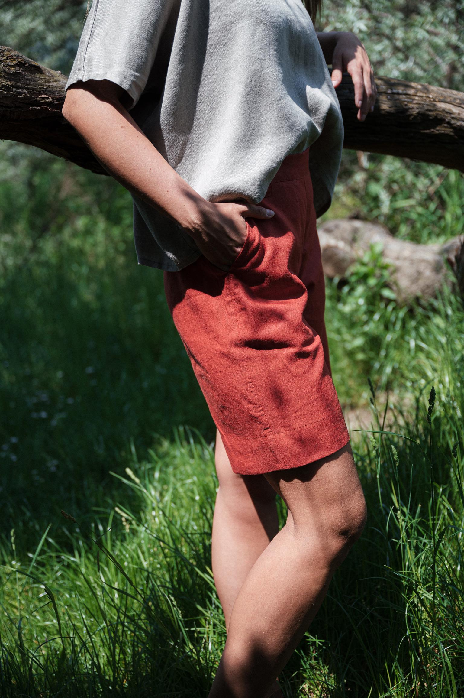 Kalhoty & šortky Mila rust linen