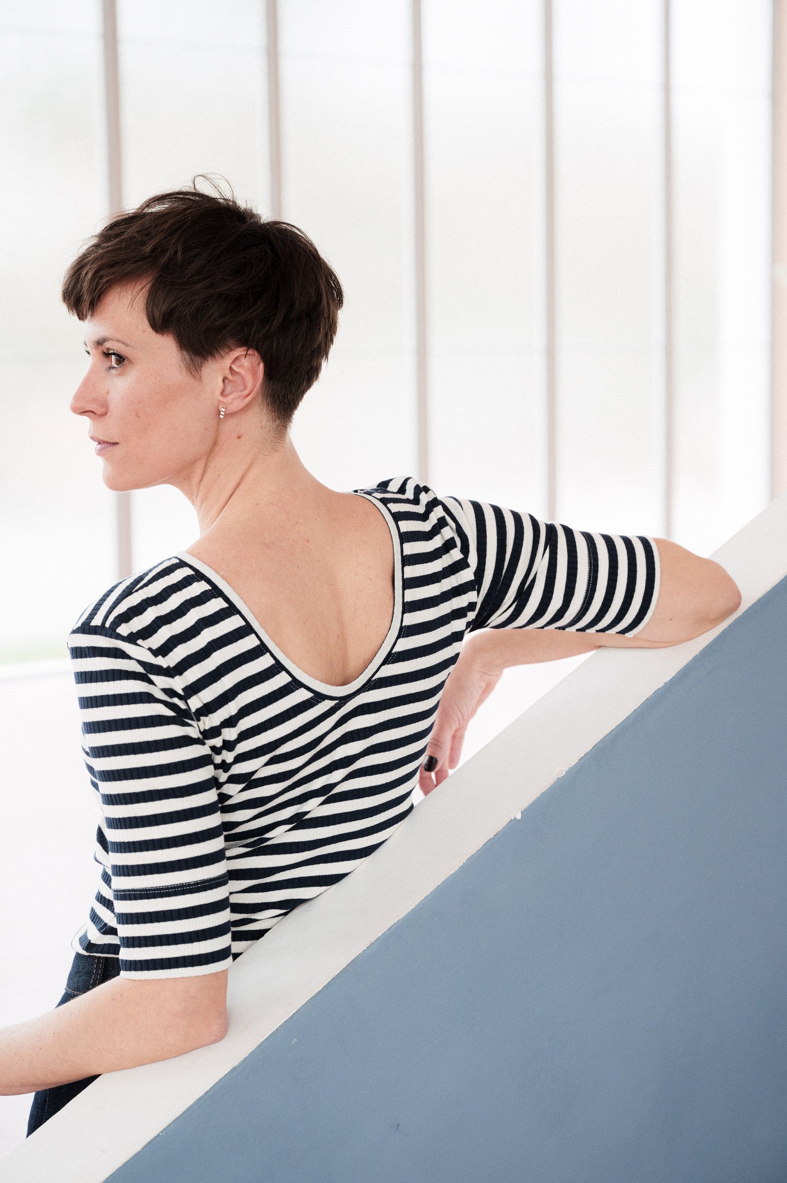 t-shirt and shirt Fiona navy stripe