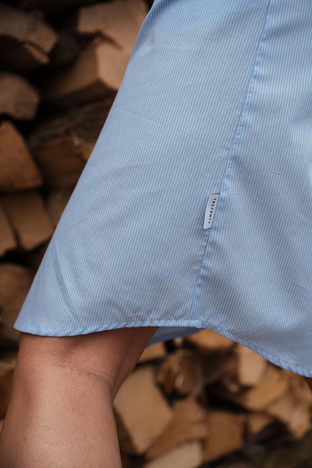 aty & sukn Grace sky blue stripe poplin