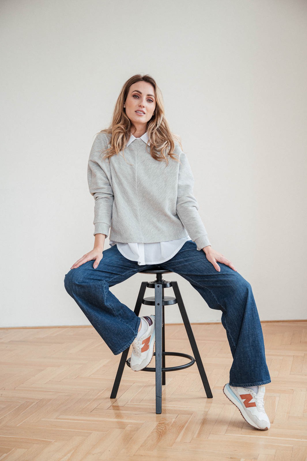 sweatshirt and rollneck Rosa heather grey