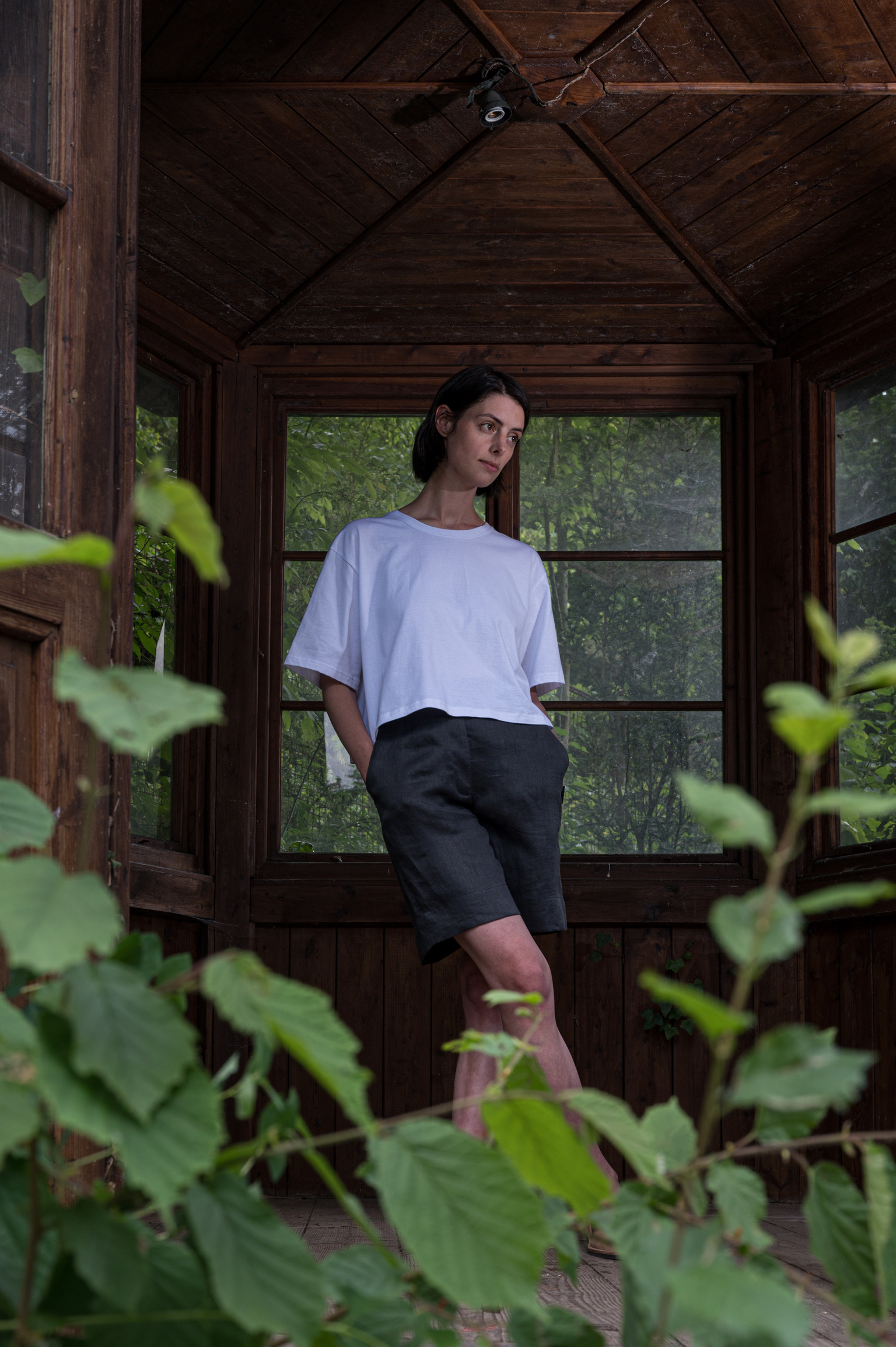 Basic John crop white