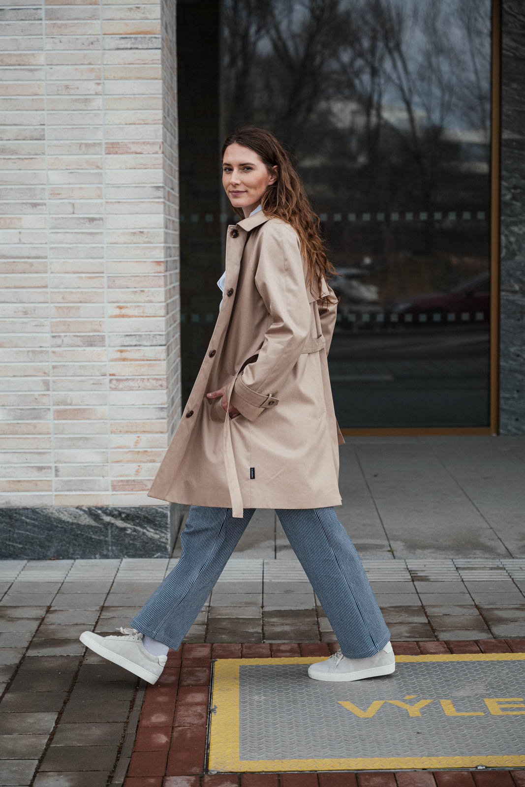 Kalhoty a ortky Lima navy stripe