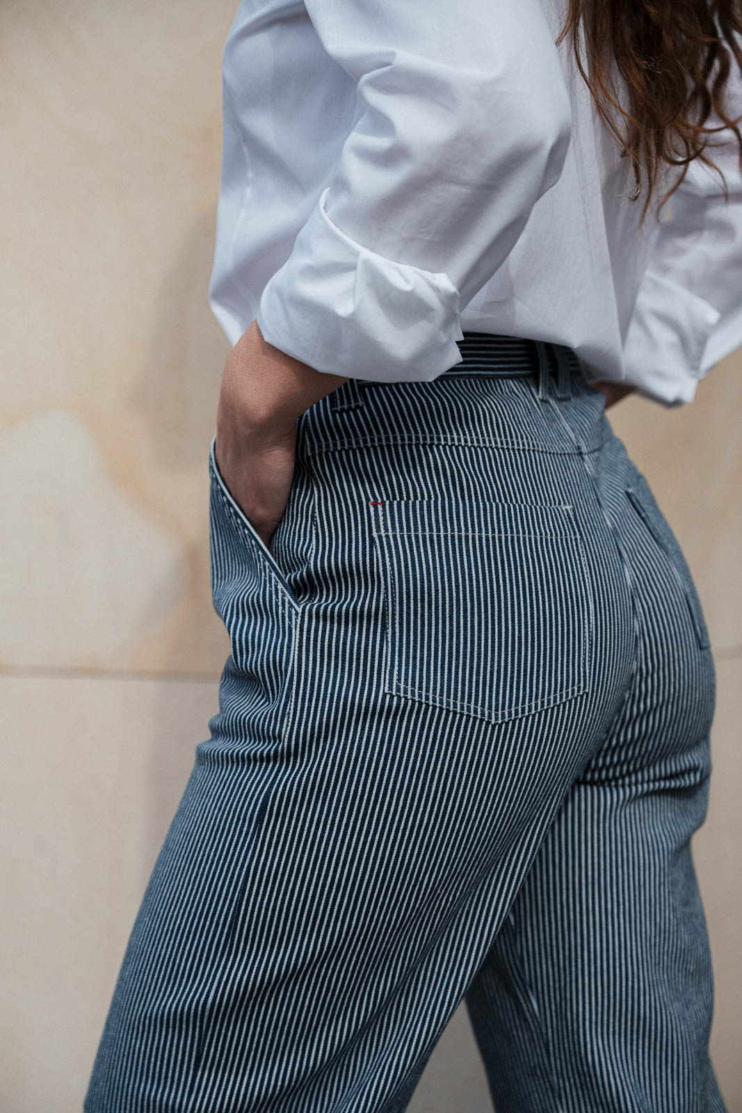 Kalhoty a ortky Lima navy stripe
