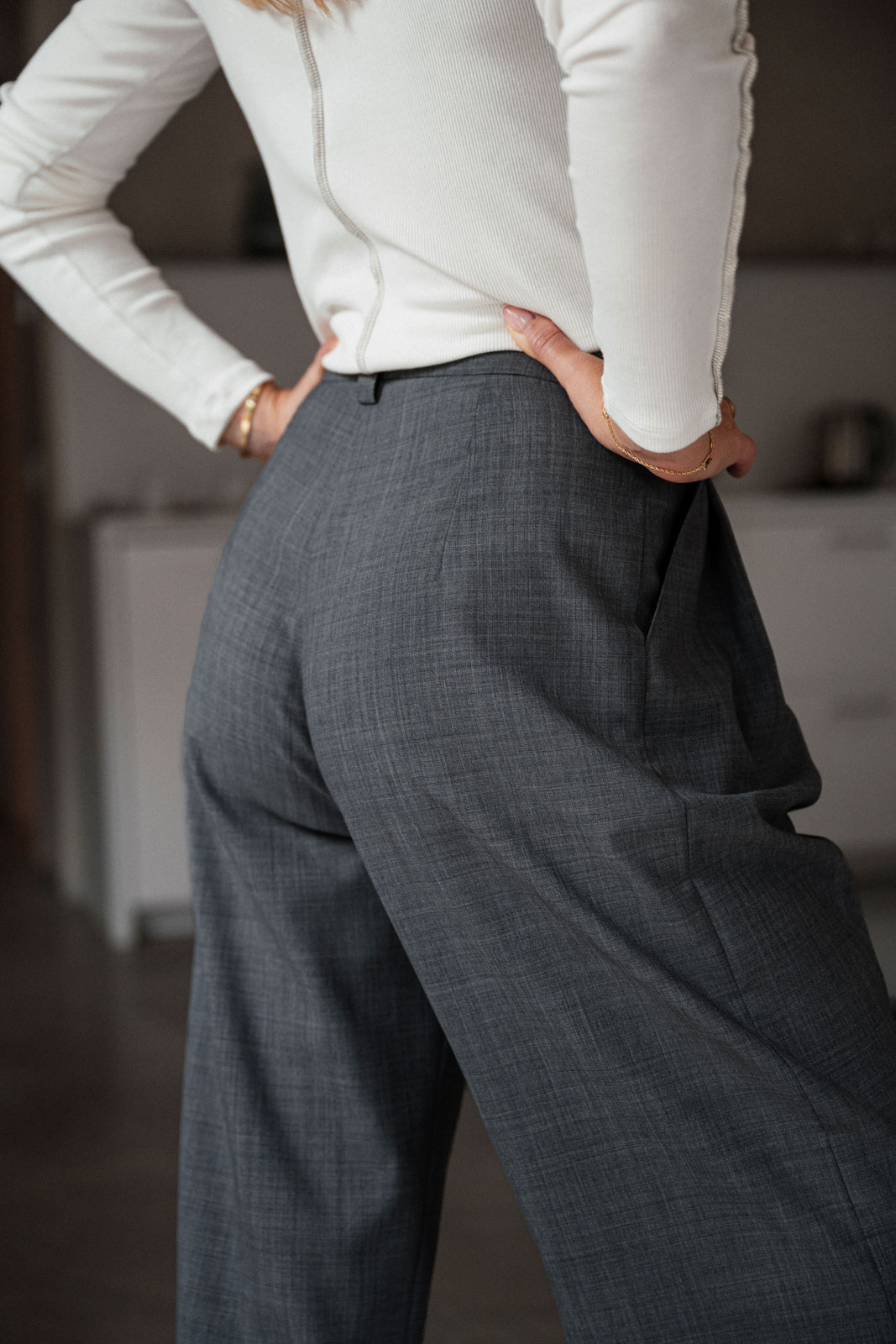 Kalhoty a ortky Bela wool anthracite