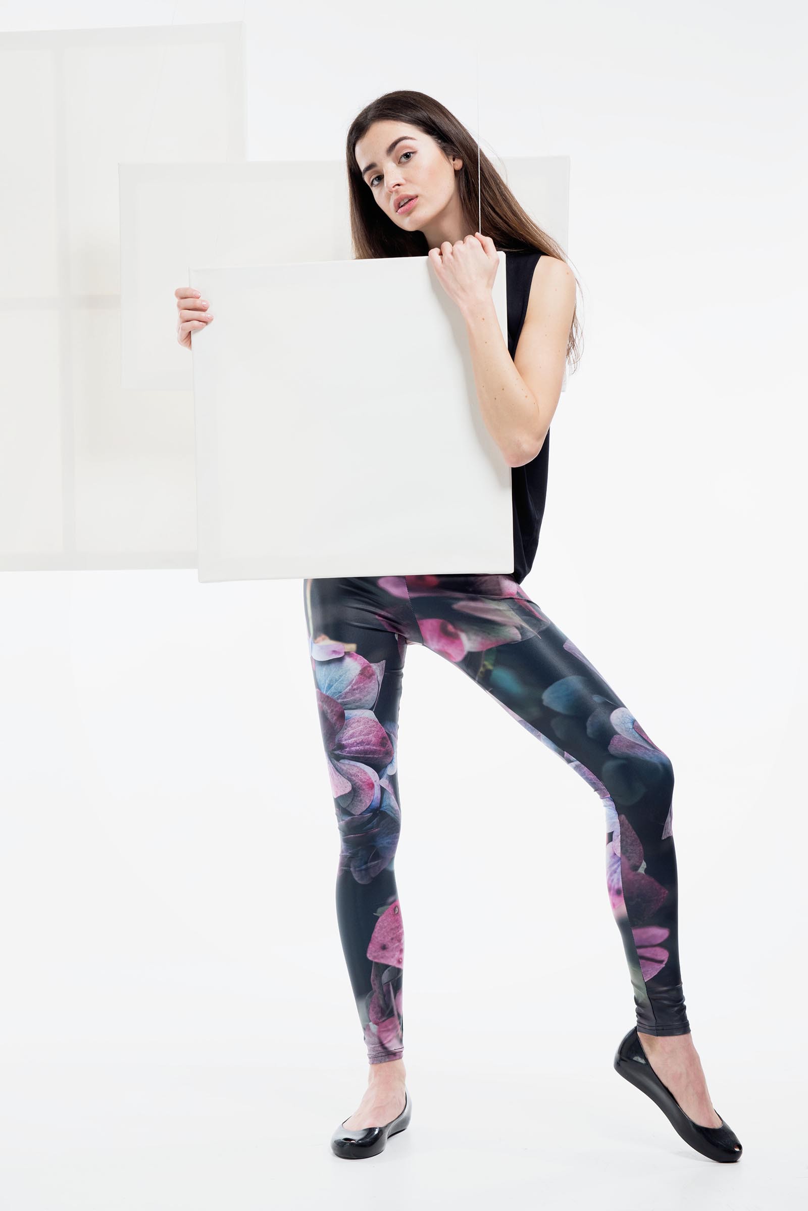 functional leggings Hydrangea black