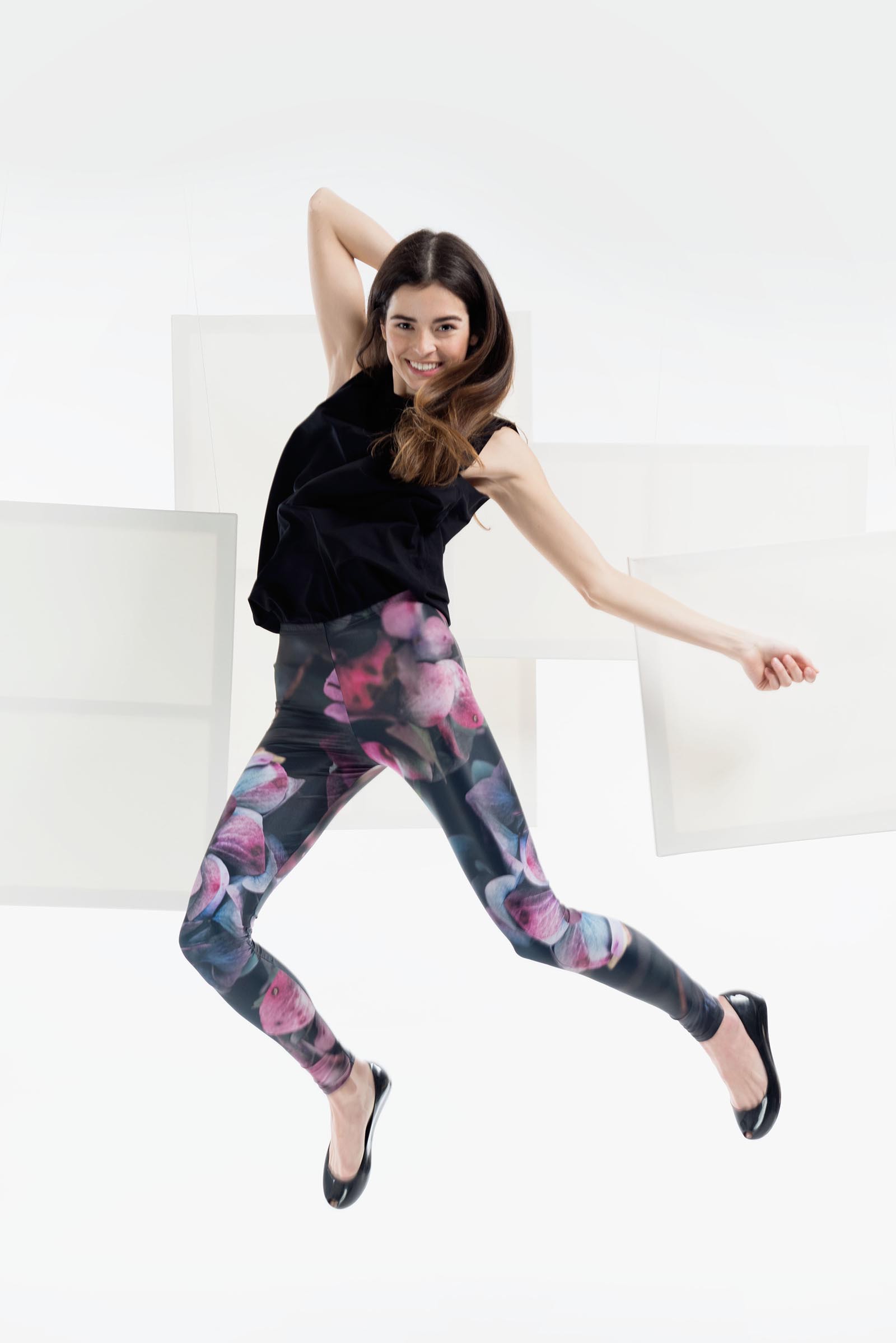 functional leggings Hydrangea black