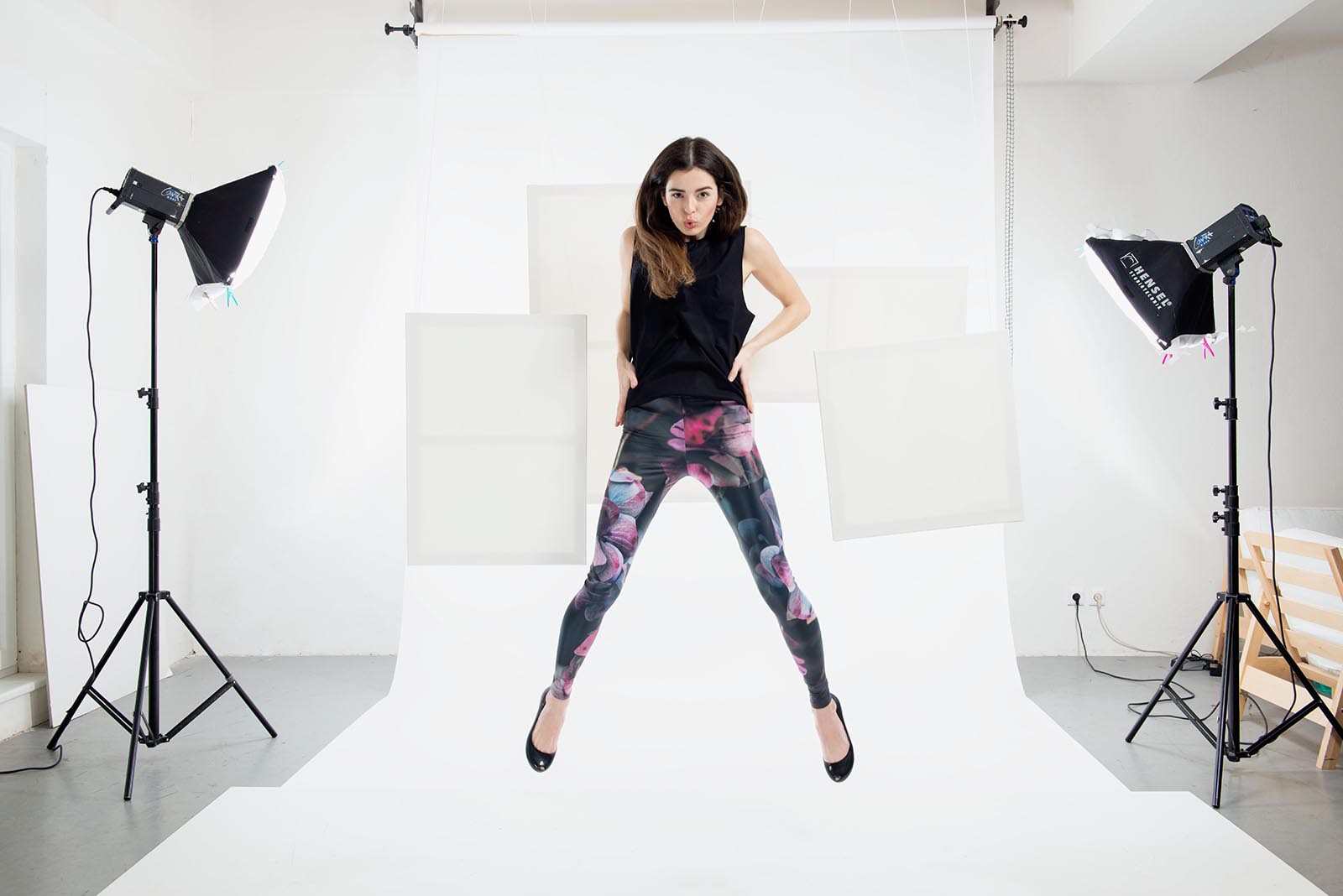 functional leggings Hydrangea black