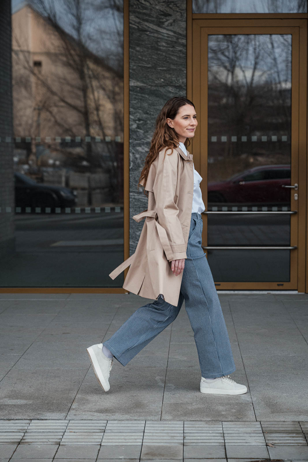 Kalhoty a ortky Lima navy stripe