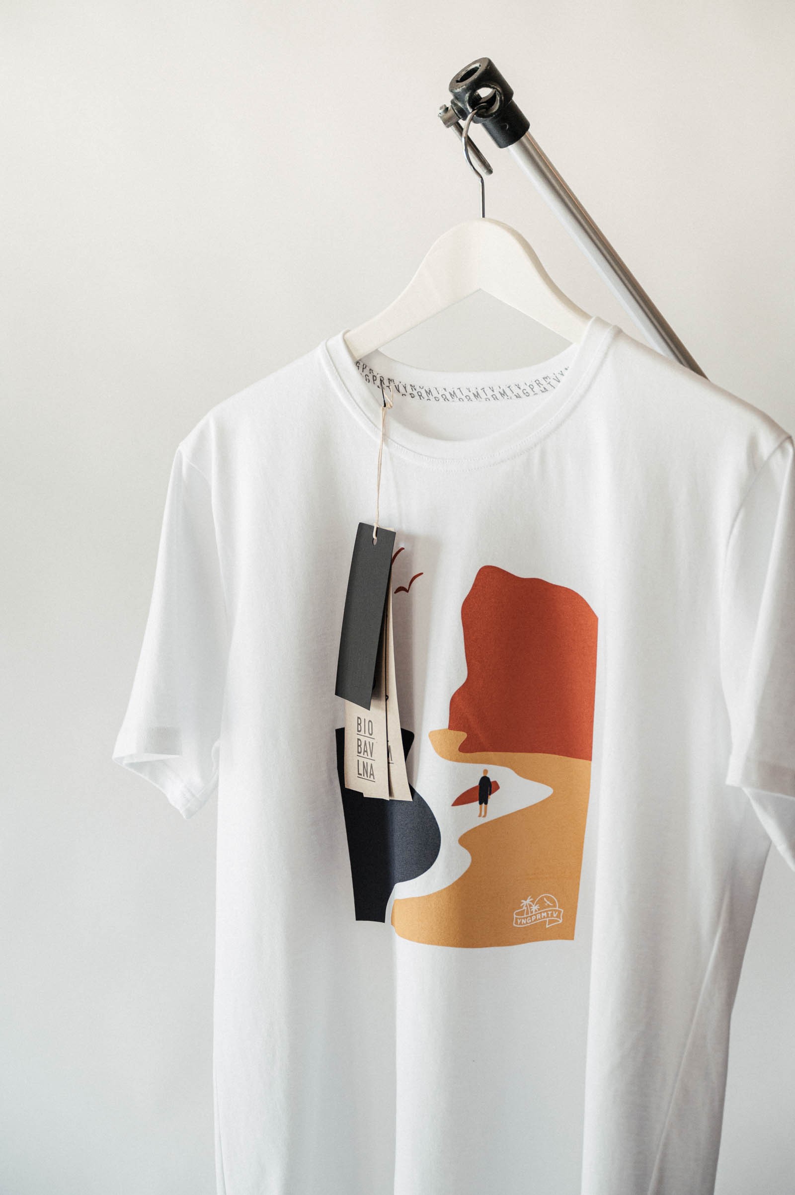 men t-shirt Miss beach white