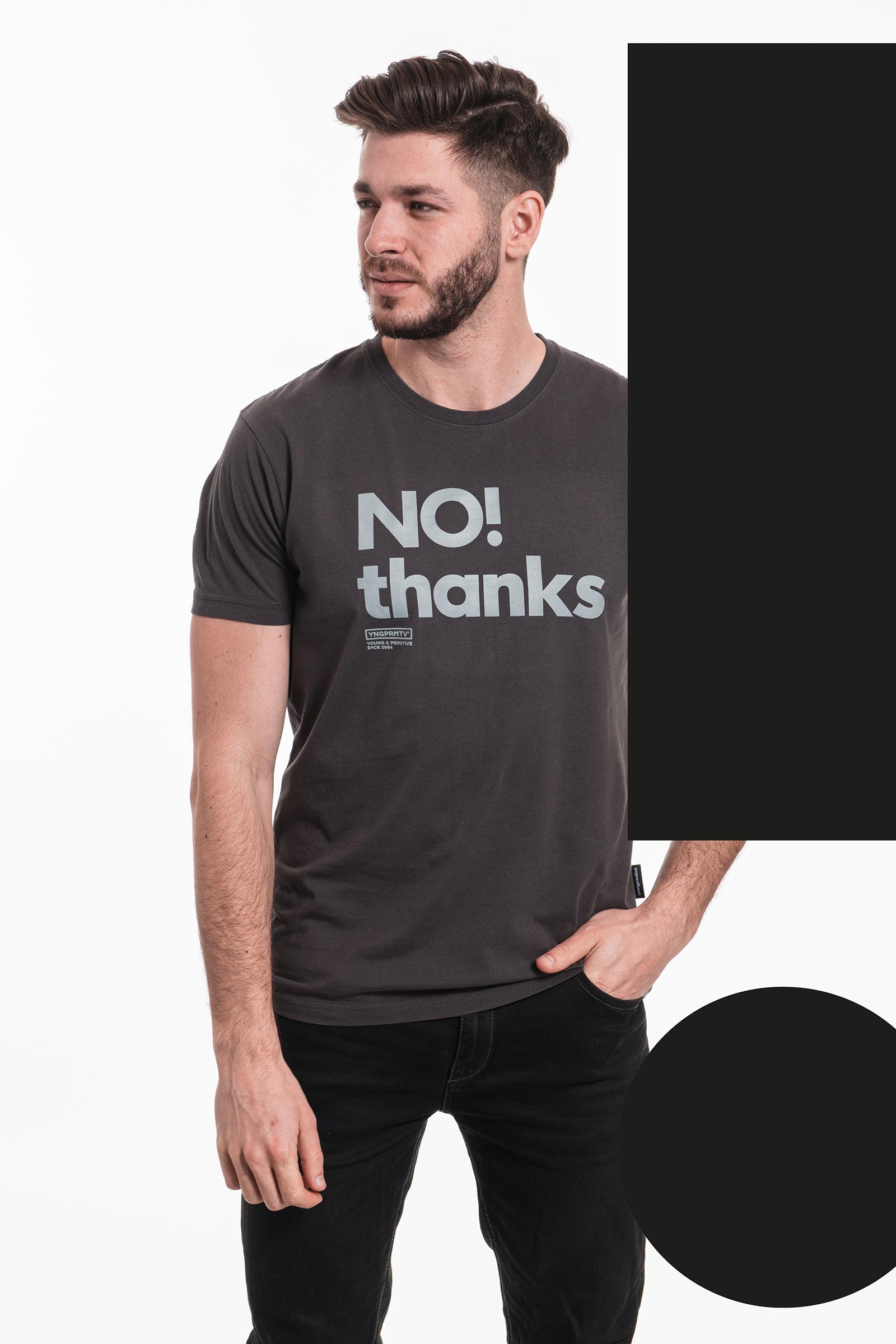 t-shirt No thanks dark grey