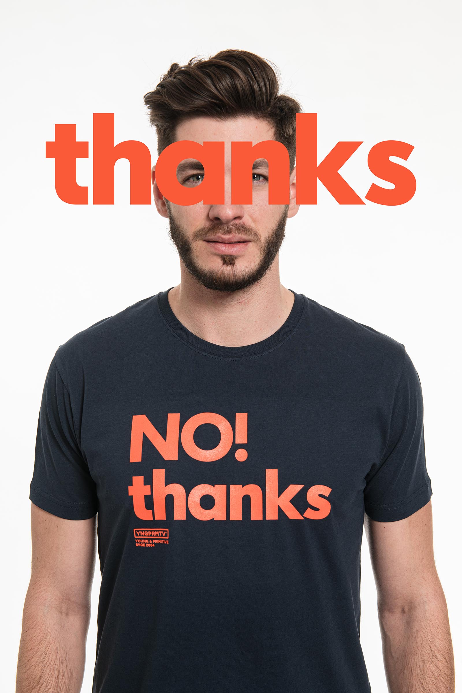 t-shirt No thanks navy