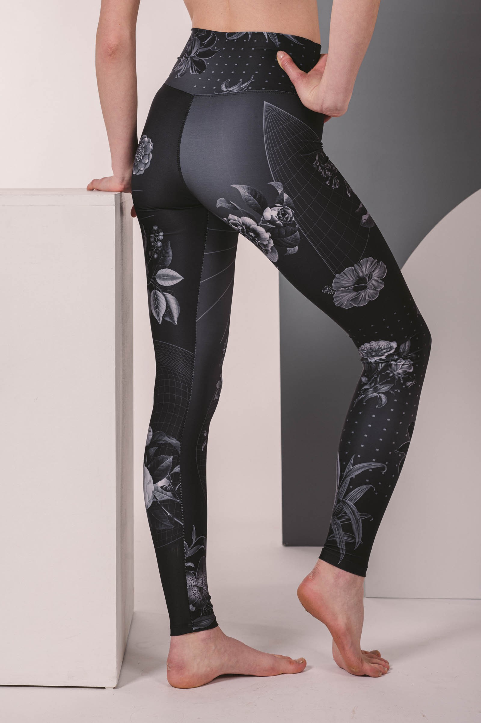 functional leggings Night flower black