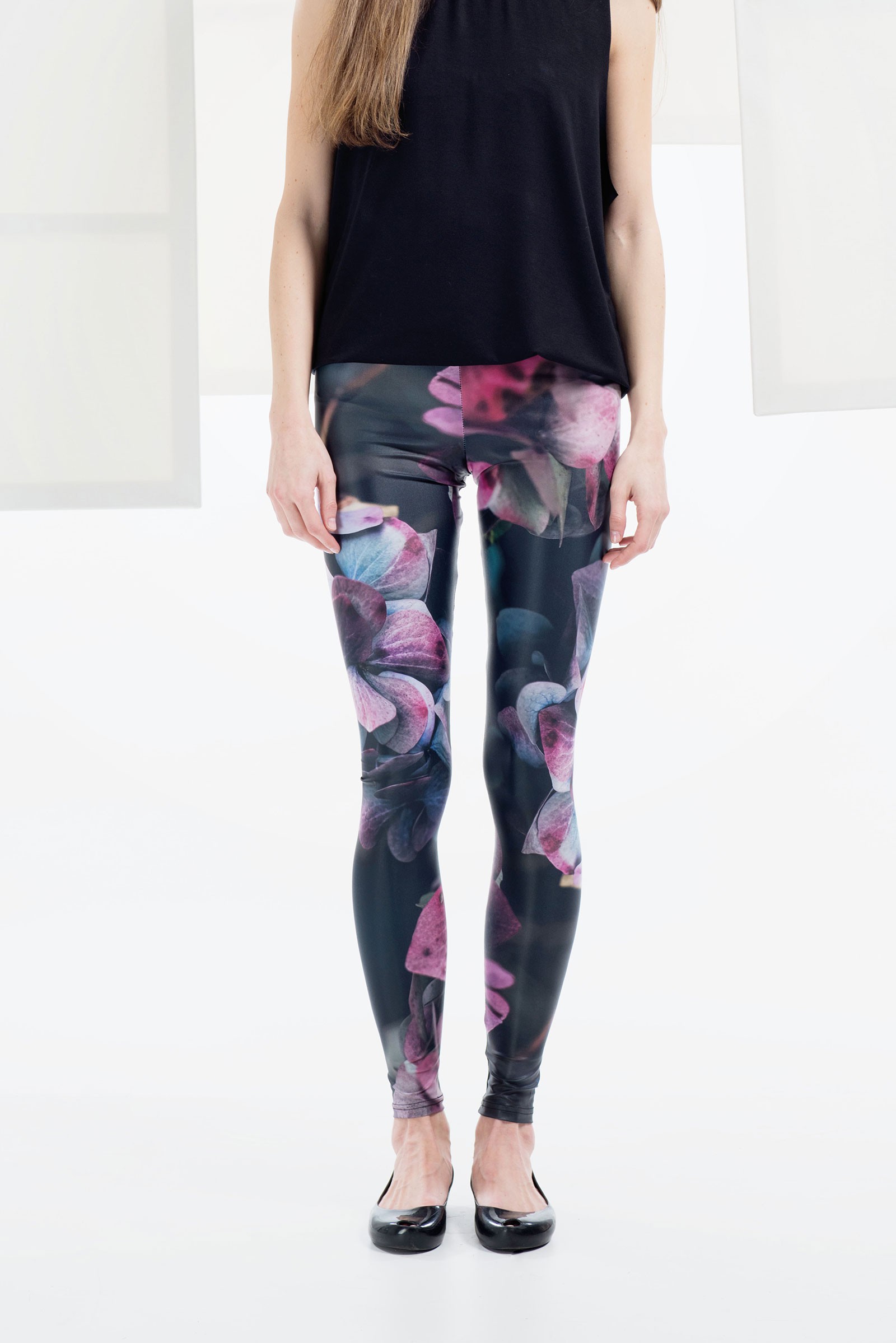 functional leggings Hydrangea black