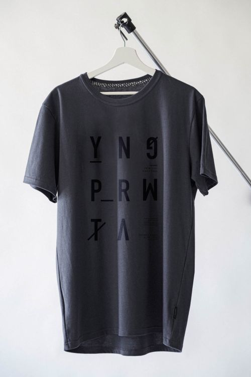 men t-shirt Typo tee dark grey