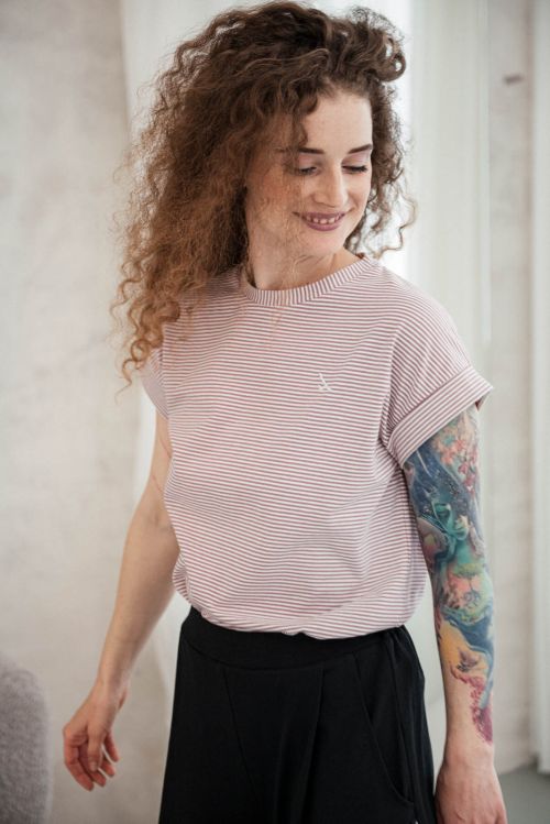 Tri�ka Lia pruh Plum stripe