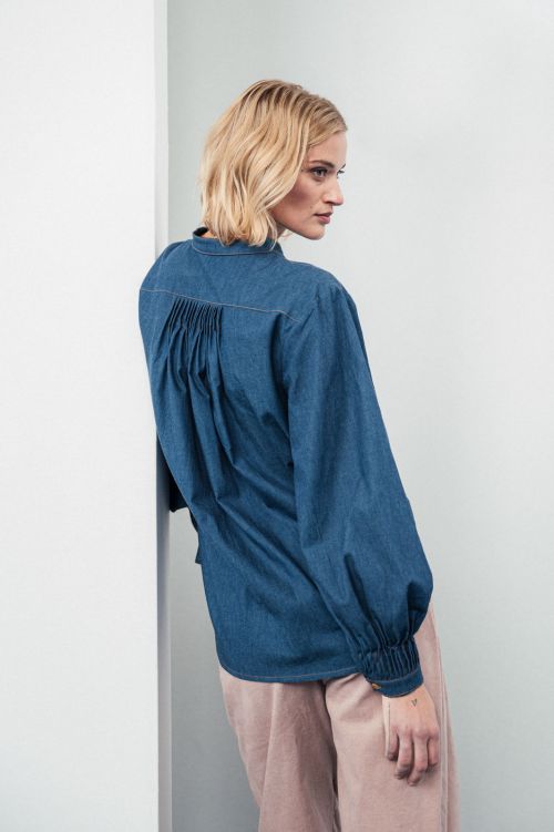 Zero waste kolekce Mira plisé blue jeans