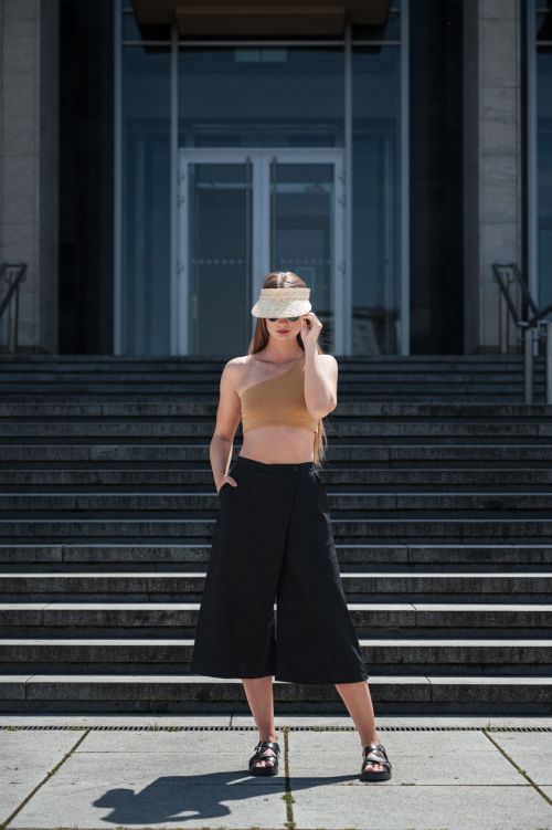 Kalhoty a ortky Zulu black linen