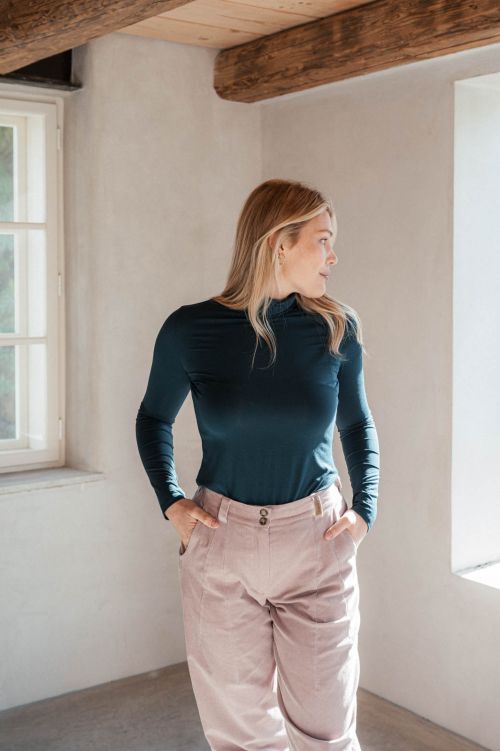 Kalhoty a ortky Laura cord pudrov rov manestr