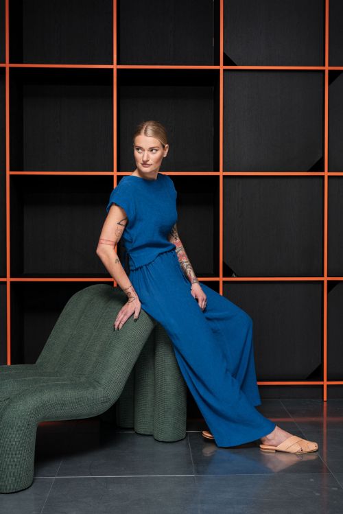 Kalhoty a �ortky Louise electric blue