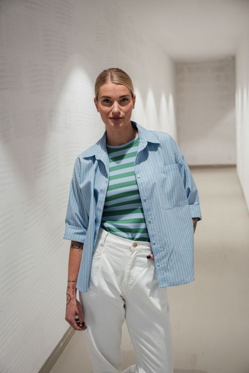 t�lka Tori green/blue stripe