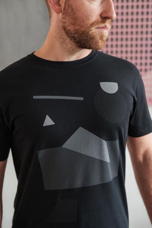 men t-shirt Polygon black