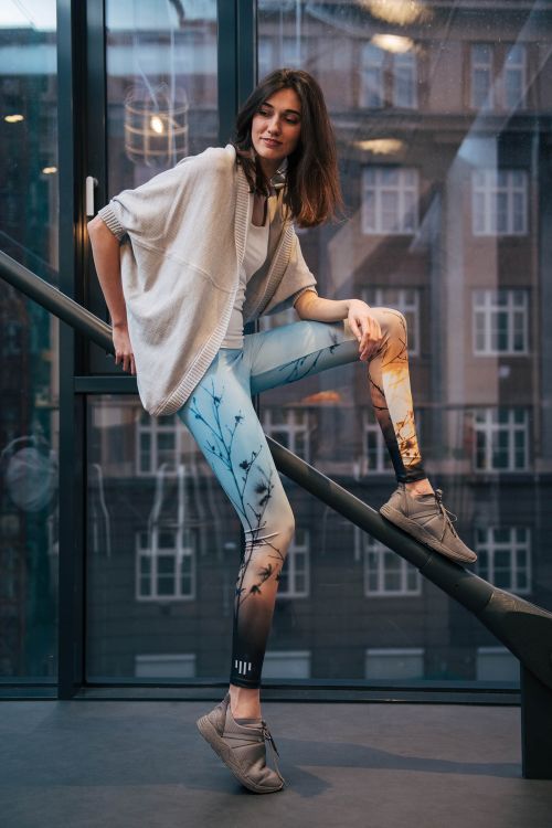 functional leggings Sunset light blue